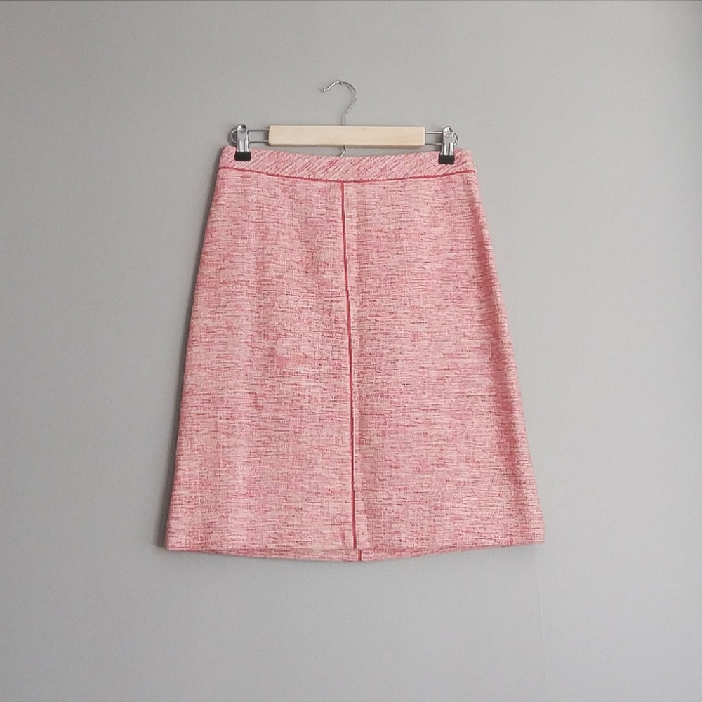 Ann Taylor Vintage Silk Pink Tweed High Waisted Skirt